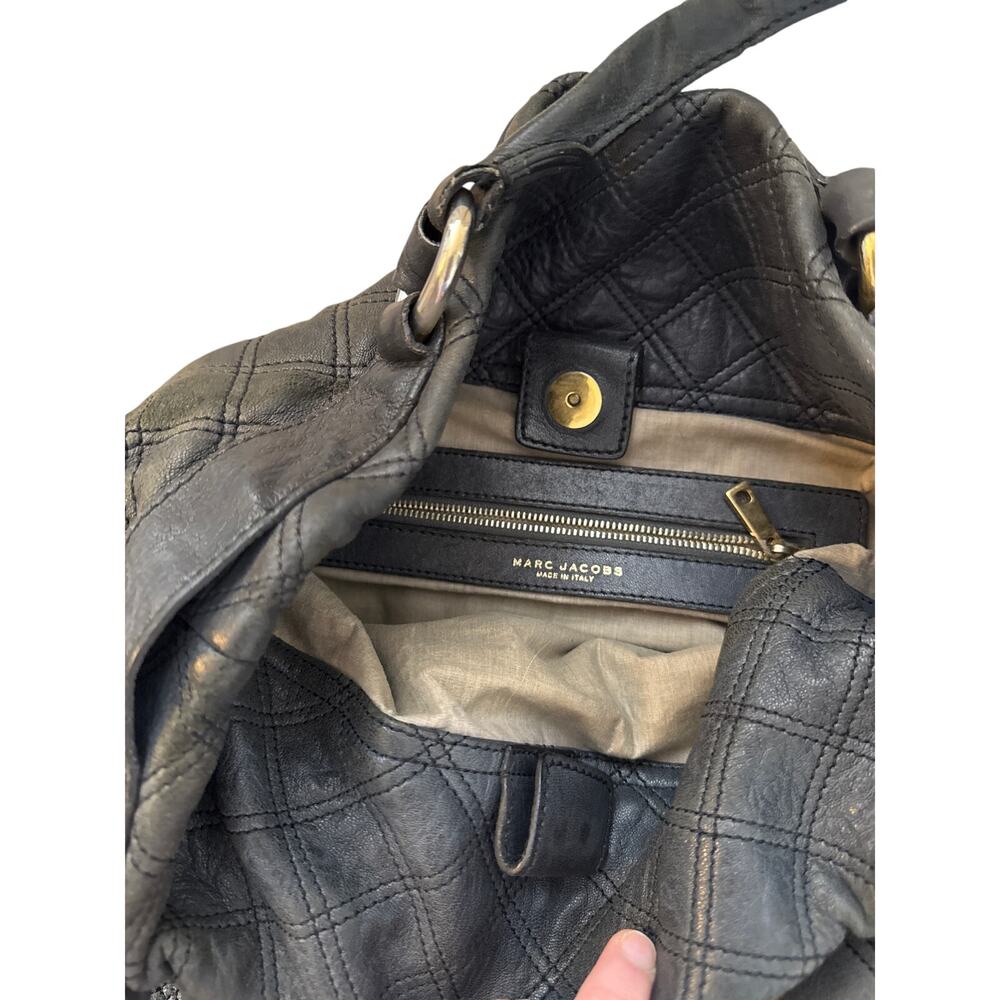 Vintage Marc Jacobs Casey Double Buckle Quilted Handbag in Gray Leather - Picture 8 of 8